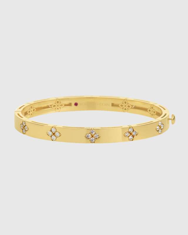 18K Yellow Gold Diamond Love in Verona Bangle